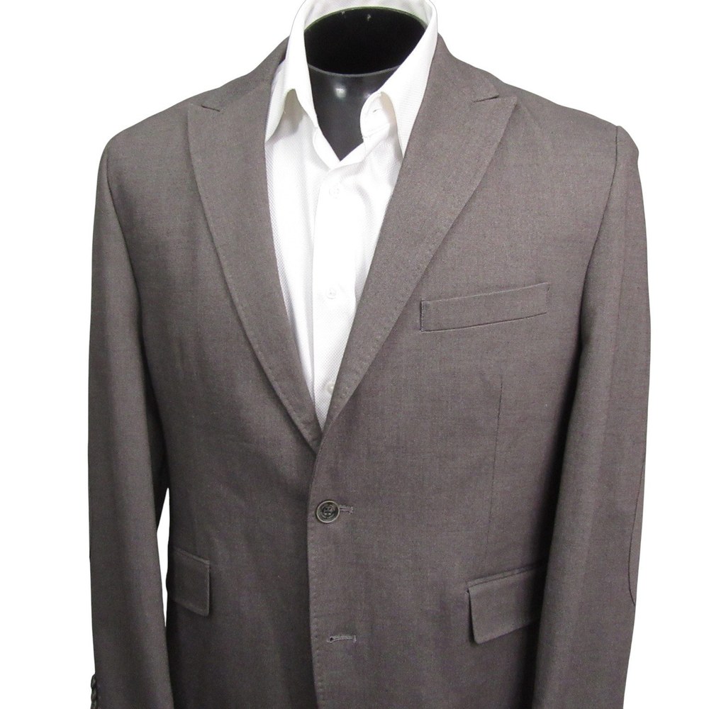 Joseph Abboud Mens Unstructured Sport Coat L 42R Mid Gray Peak Collar